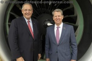 Pictured (L to R): RTX CEO Greg Hayes and Georgia Gov. Brian Kemp.