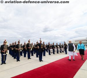 Prime Minister Narendra Modi arrives in Paris