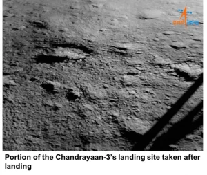 Portion of the Chandrayaan-3 landing site taken after landing