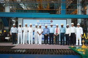 The steel cutting ceremony for the first Next Generation Missile Vessel