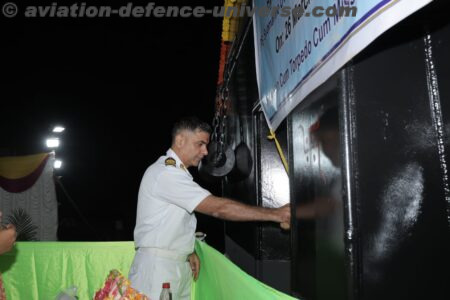 Launch of tenth Ammunition Cum Torpedo Cum Missile (ACTCM) barge, LSAM 24 (Yard 134)