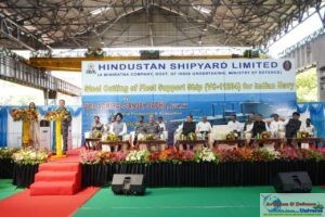 Steel Cutting Of Fifth Fleet Support Ship For Indian Navy
