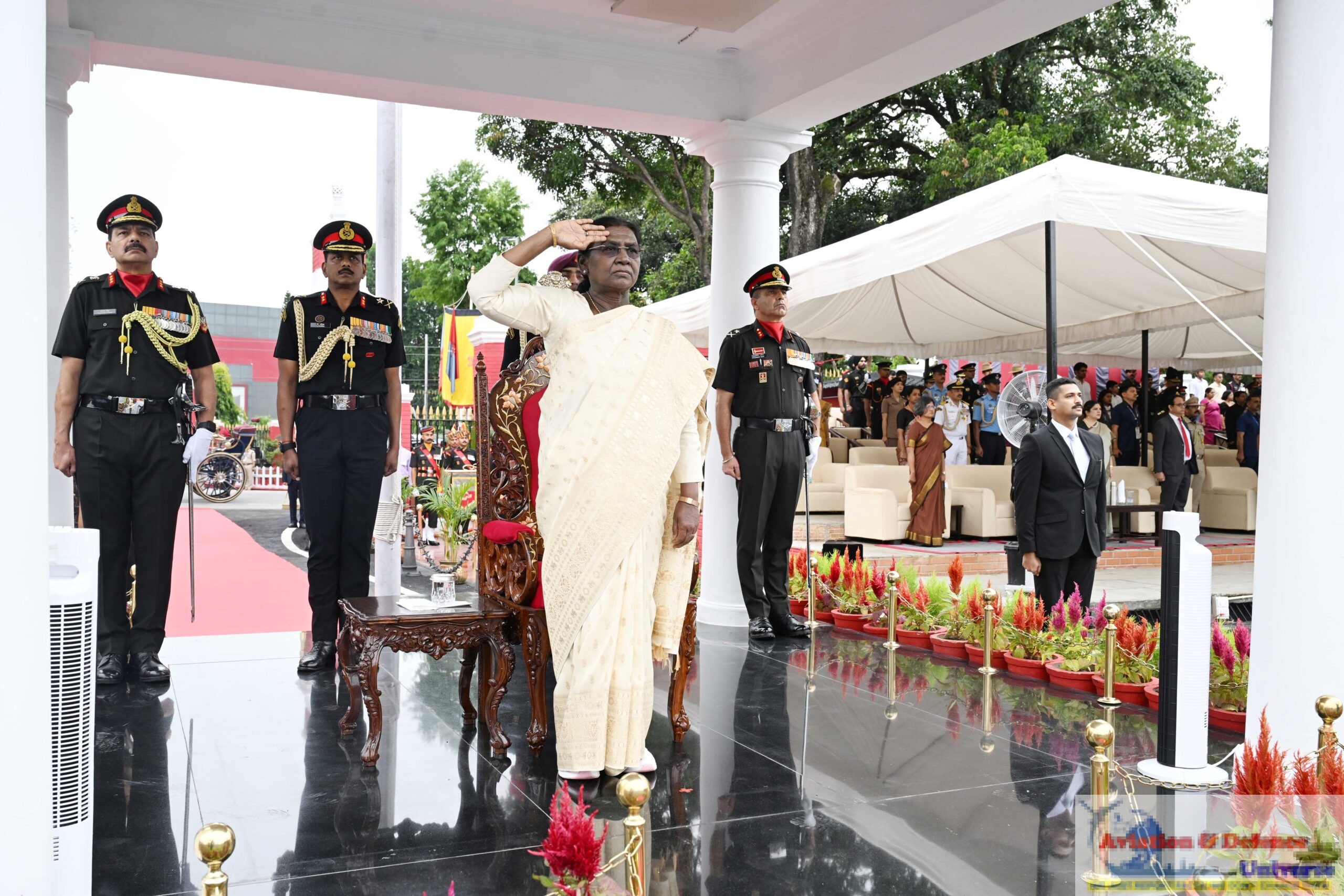 President of India reviews the passing out parade of 158th Regular Course and 141st Technical Graduate Course at the Indian Military Academy