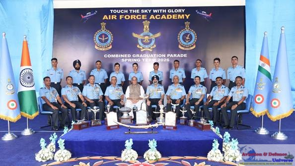 Raksha Mantri reviews Combined Graduation Parade of 217 Course at Air Force Academy, Dundigal