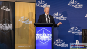 Tim Owen AM speaking at a Hunter Defence event
