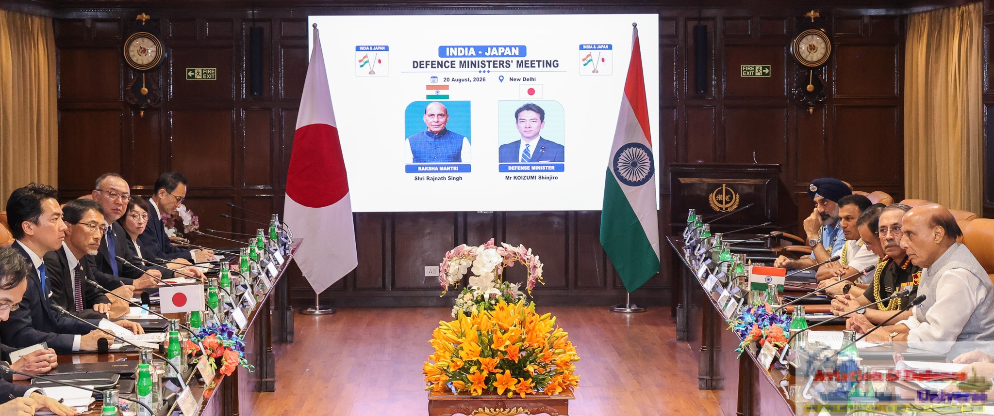 Glimpses of bilateral meeting between Raksha Mantri and his Japanese counterpart in New Delhi