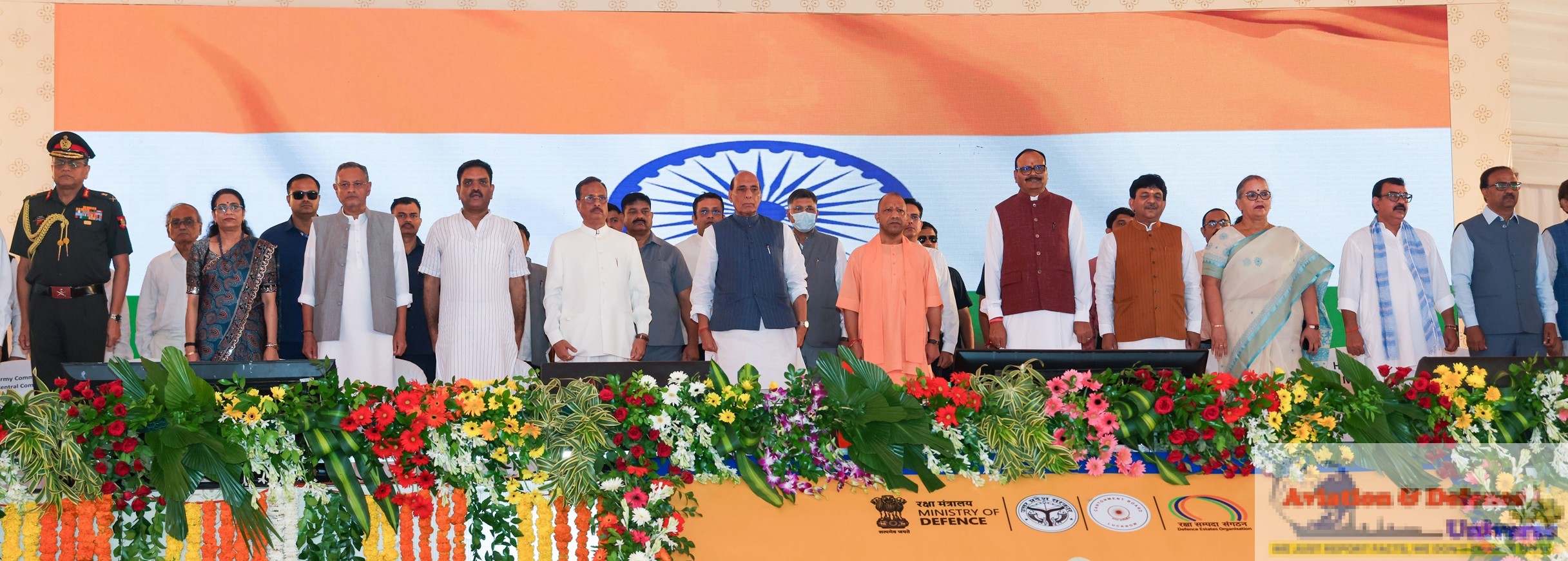 Raksha Mantri & UP Chief Minister perform Bhoomi Pujan for 14 development projects worth over Rs 100 crore at Lucknow Cantonment