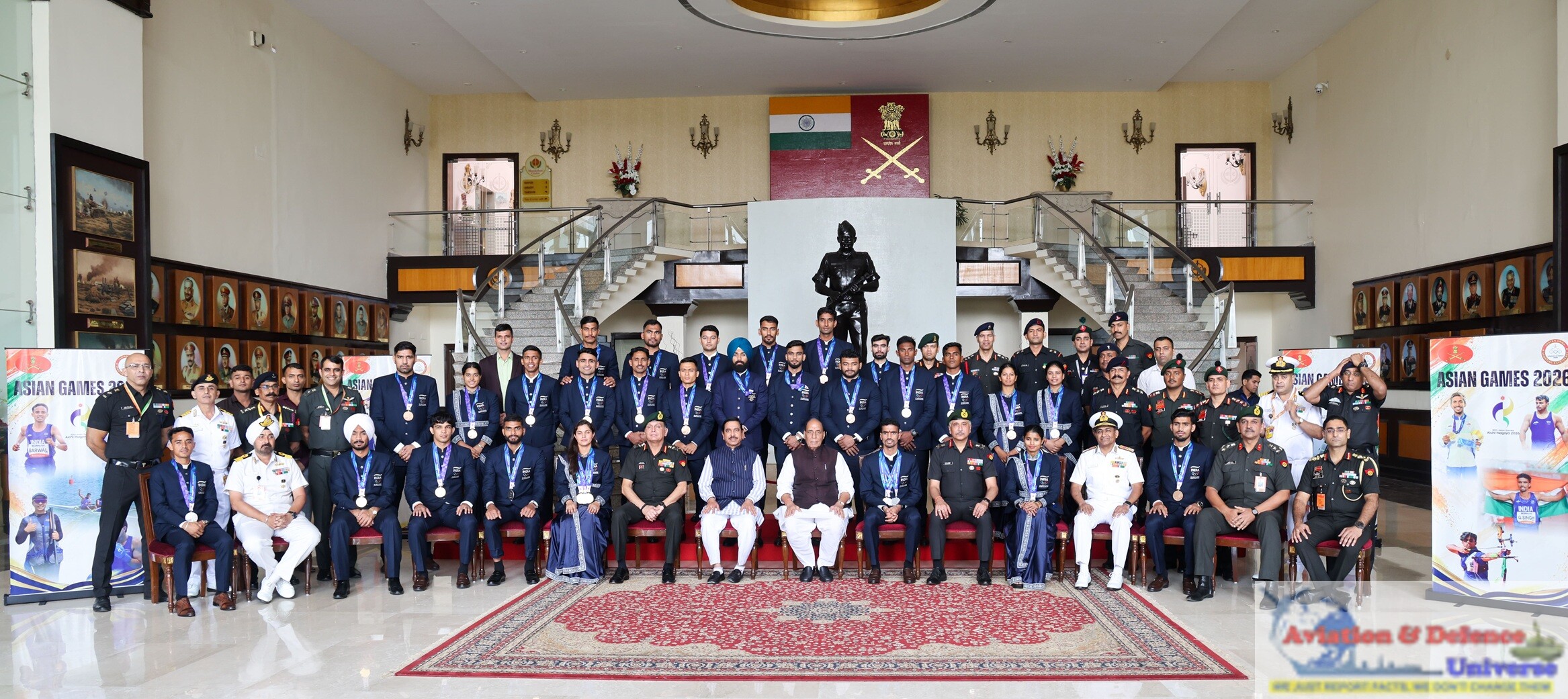 Raksha Mantri felicitates Services athletes for record 27-medal haul at 2026 Asian Games