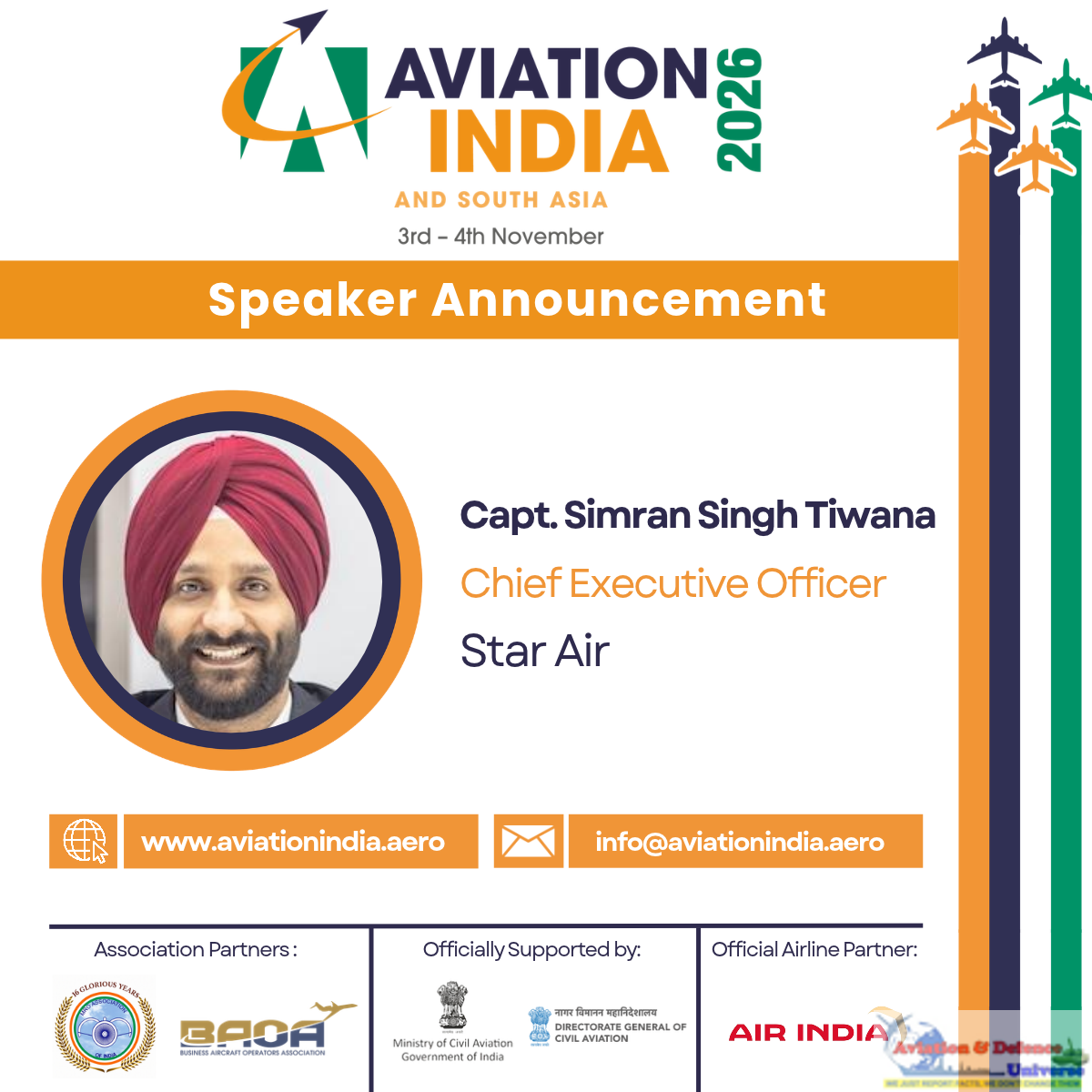Star Air CEO Simran Singh Tiwana joins airline leader line-up at  Aviation India Summit 2026